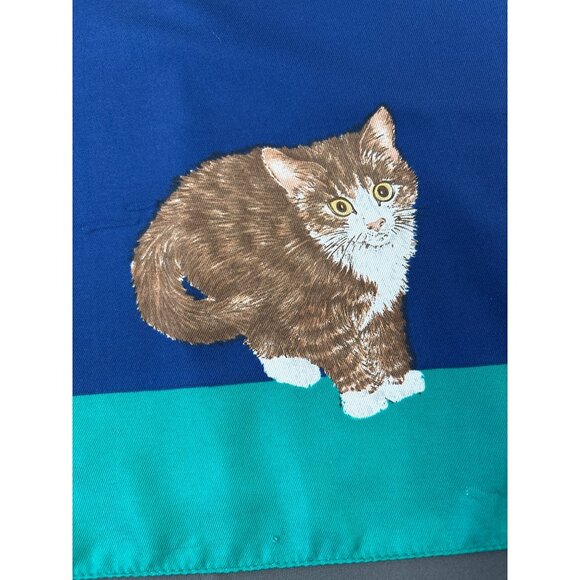Vintage Symphony Scarfs Cat Print Polyester Scarf 34.5" Square Headwear - Picture 6 of 6